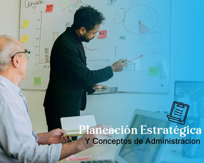 Man presenting strategy on whiteboard to colleague.