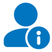 User icon with information symbol.